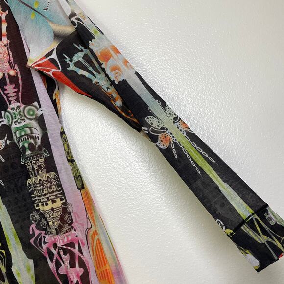 Skims Summer Mesh Long Sleeve Maxi dress 2X Womens Orchid Cabinet Sheer NWT - Picture 8 of 12